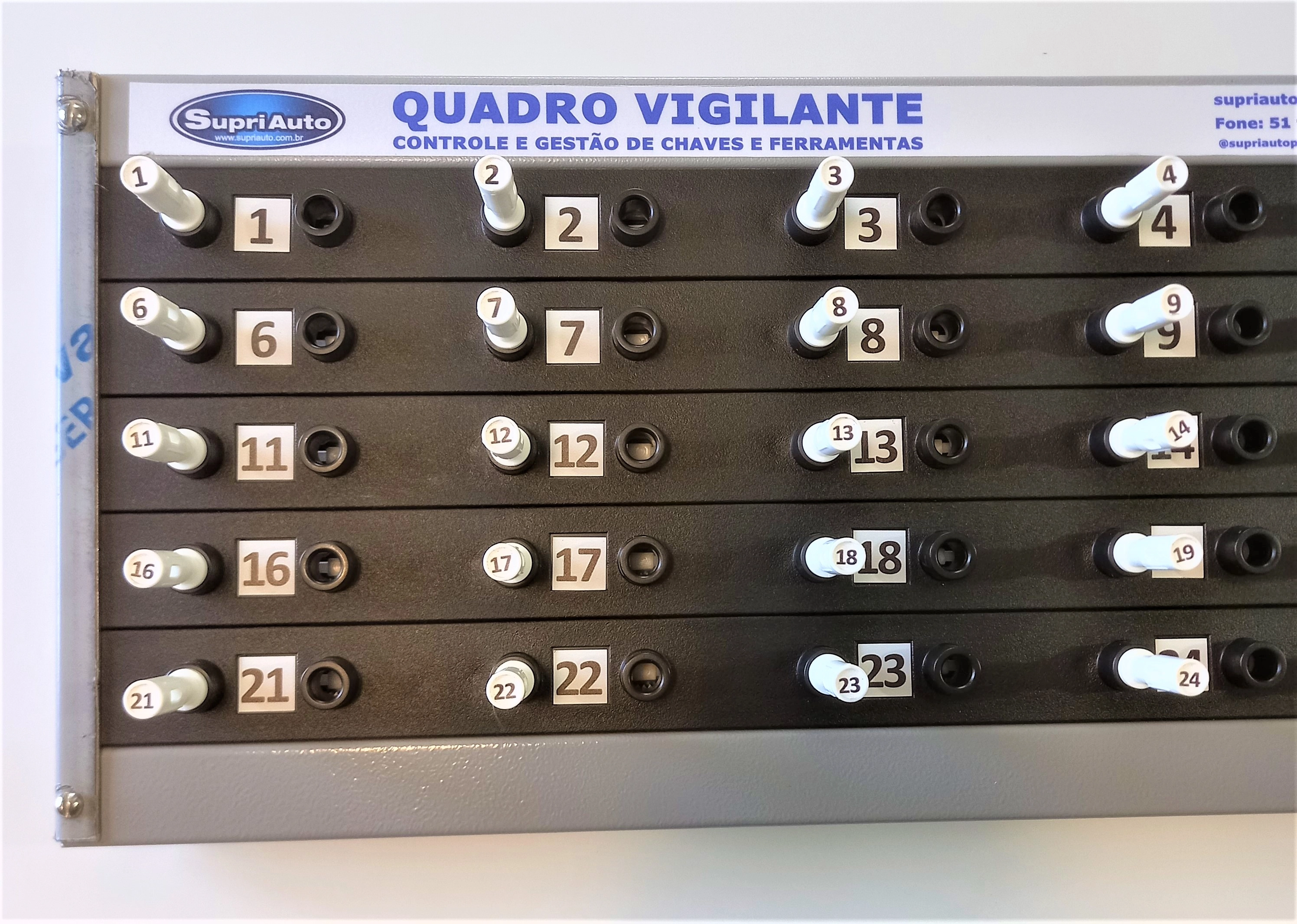 Claviculário Porta Chaves Quadro Vigilante Para 25 Chaves