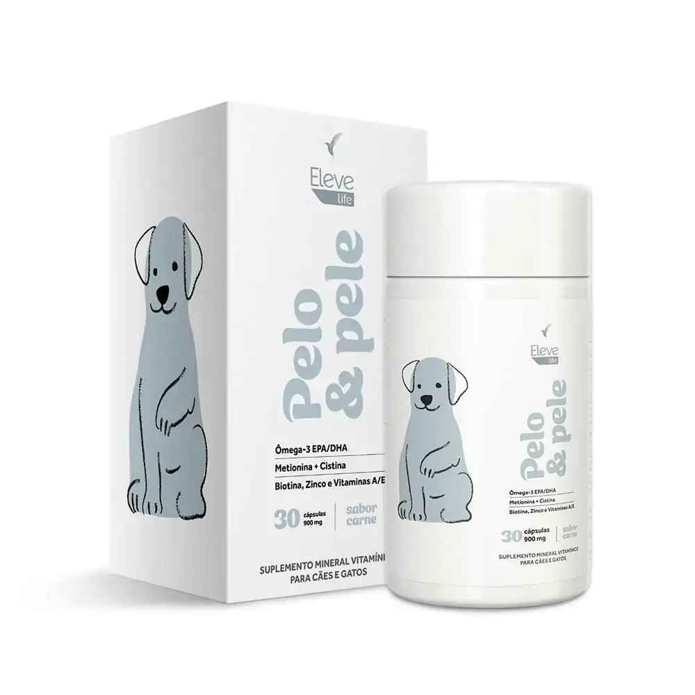 Pelo & Pele Suplemento para saúde e beleza do seu pet 900 mg + E-book