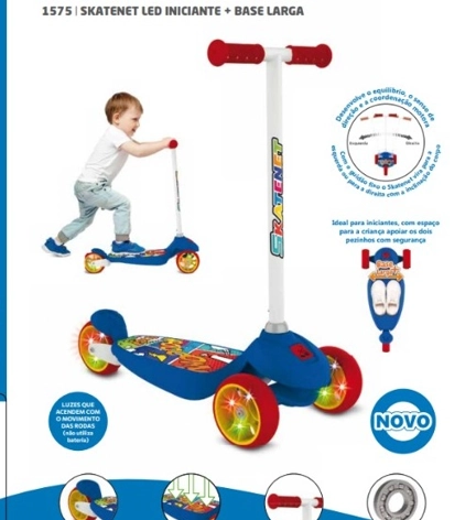 Patinete Skatenet Azul C/led Ref.1575 Bandeirantes