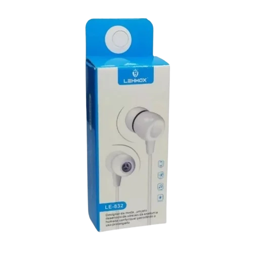 Fone De Ouvido Intra Auricular Com Microfone Lehmox Branco