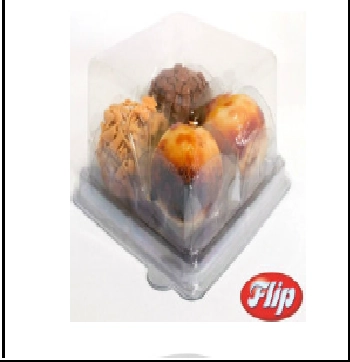 Mini Cake Box Quadrada Transp.flip 10un Pt 10un