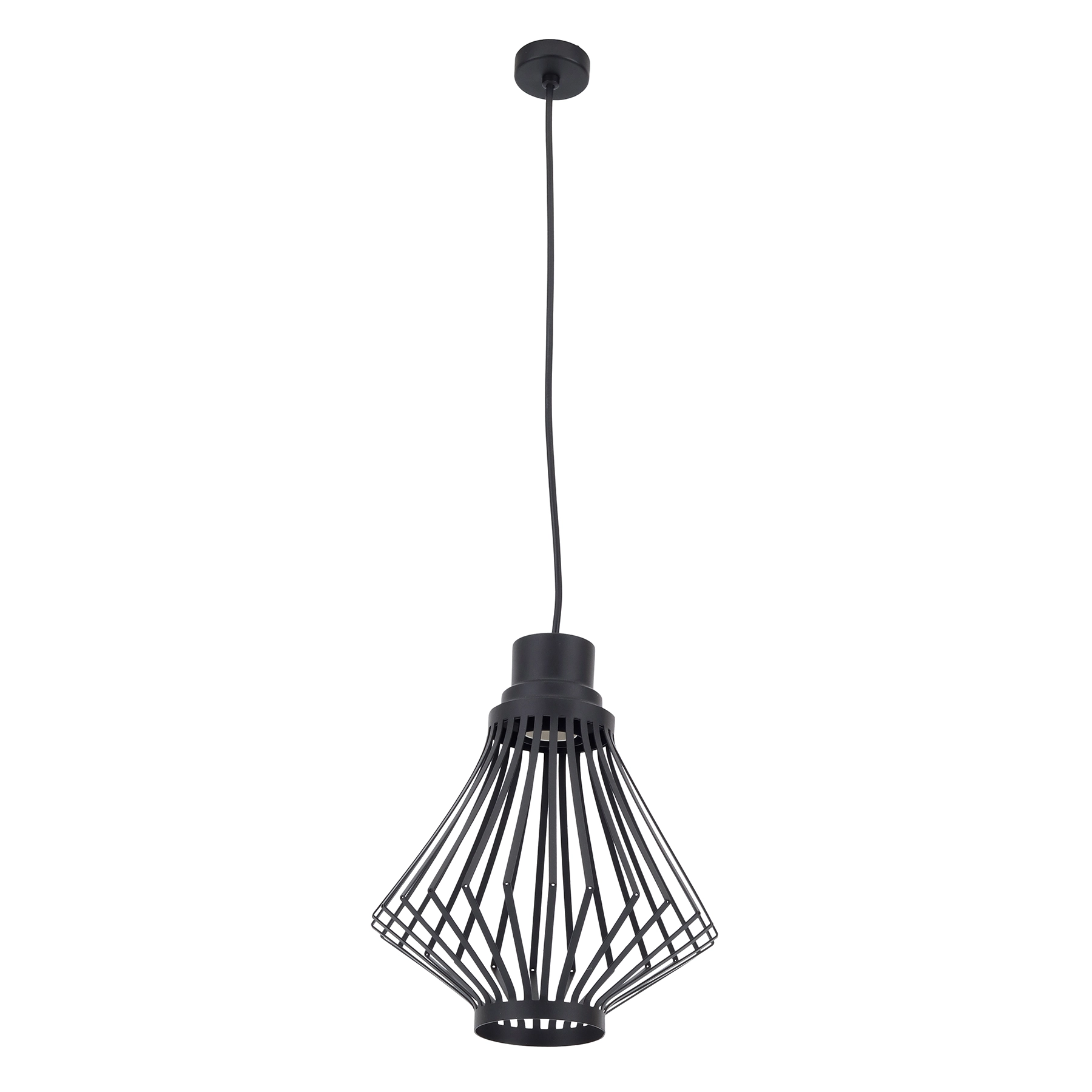 Pendente Cônico 1 Lâmpada Metal Preto Mandarim Metaldomado