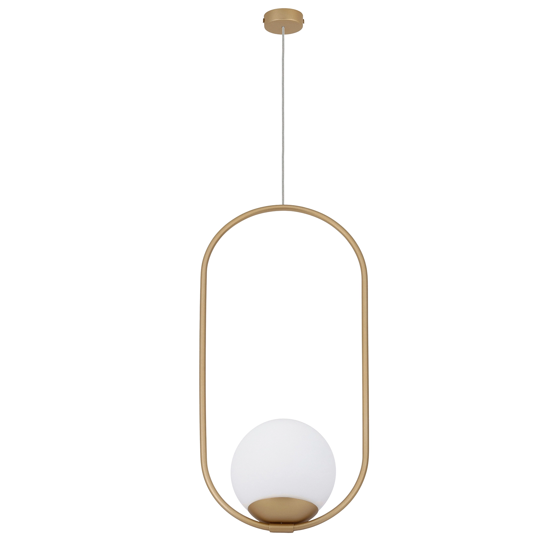 Pendente Oval 1 Lâmpada Metal Amarelo Metaldomado