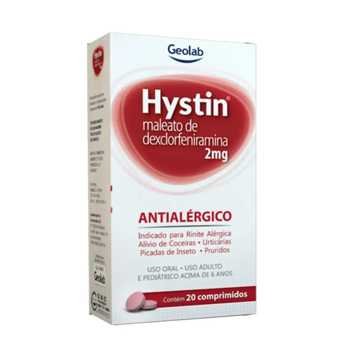Hystin 2 Mg 20 Comprimidos Geolab Similar