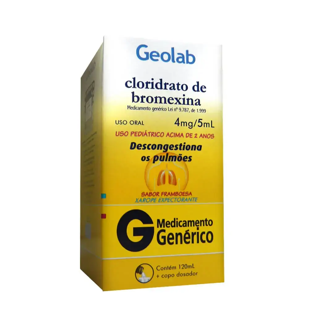 Cloridrato De Bromexina 4 Mg/ml Xarope Pediátrico Geolab Genérico