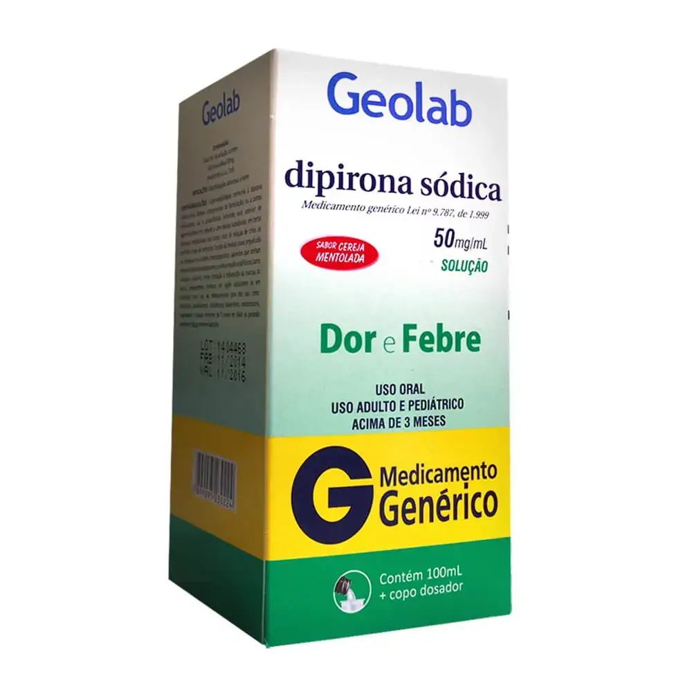 Dipirona Sódica 50 Mg/ml 1 Ml Geolab Genérico