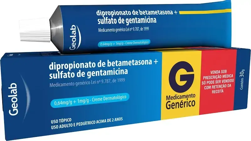 Dipropionato De Betametasona Sulfato De Gentamicina 0,5 Mg/g 1 Mg/g Creme Dermatológico Geolab Genér