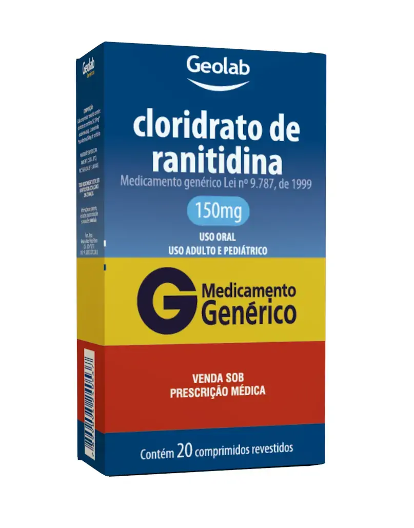 Cloridrato De Ranitidina 150mg Cx 20 Comp Rev
