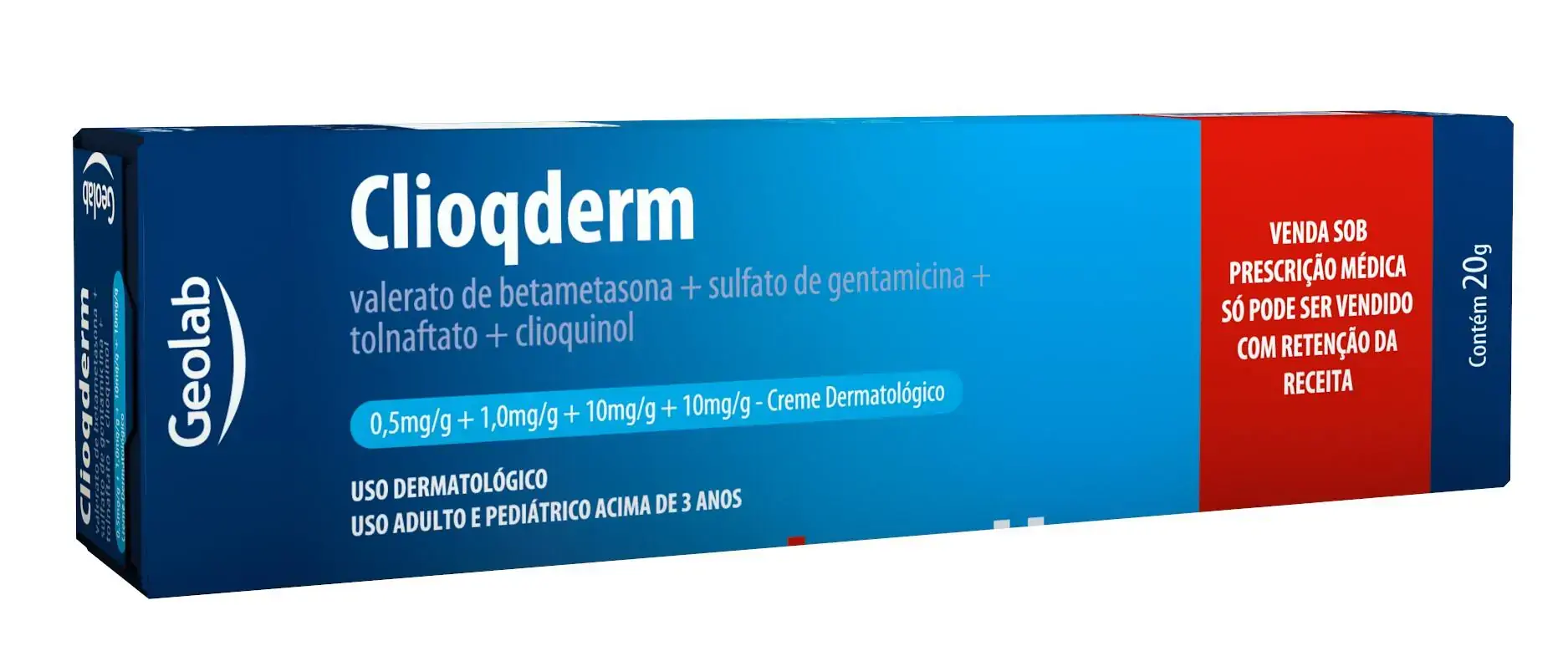 Clioqderm 0,5 1,0 10,0 10,0mg/g Crem Derm Bg 20g