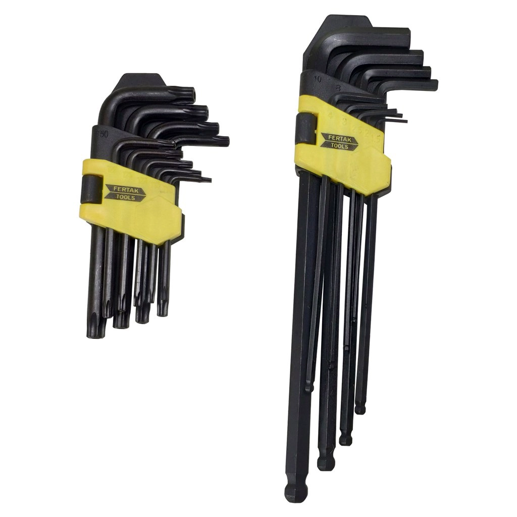 Jogo De Chaves Hexagonais Bola E Torx 18 Peças Fertak