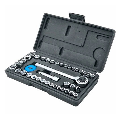 Kit Estojo Soquete Fertak 3/8" Com 40 Peças