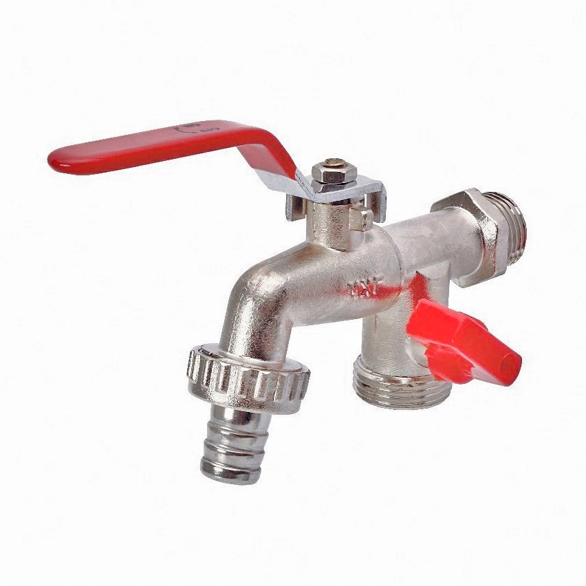 Torneira Esfera Dupla Fertak Para Maquina De Lavar Com Registro 1/2"