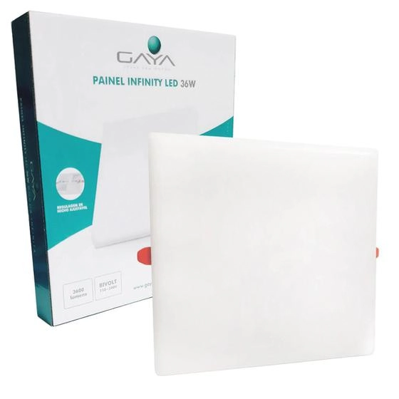 Plafon Led Embutir Borda Infinita Quadrado 36w 3000k - Gaya