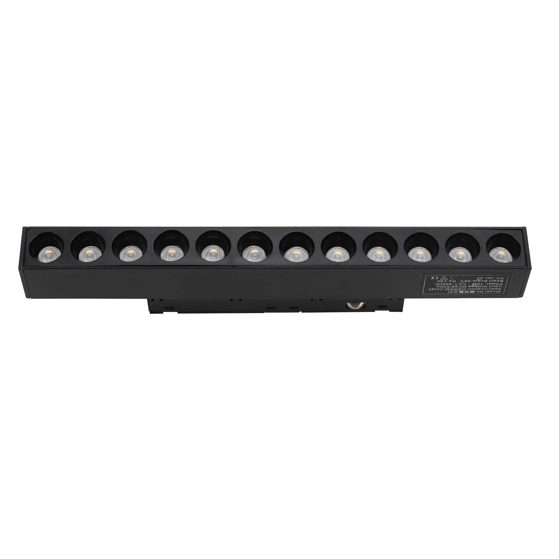 Linear de Foco para Trilho Magnético Com Led Amarelo 12W Mag Gaya Preta