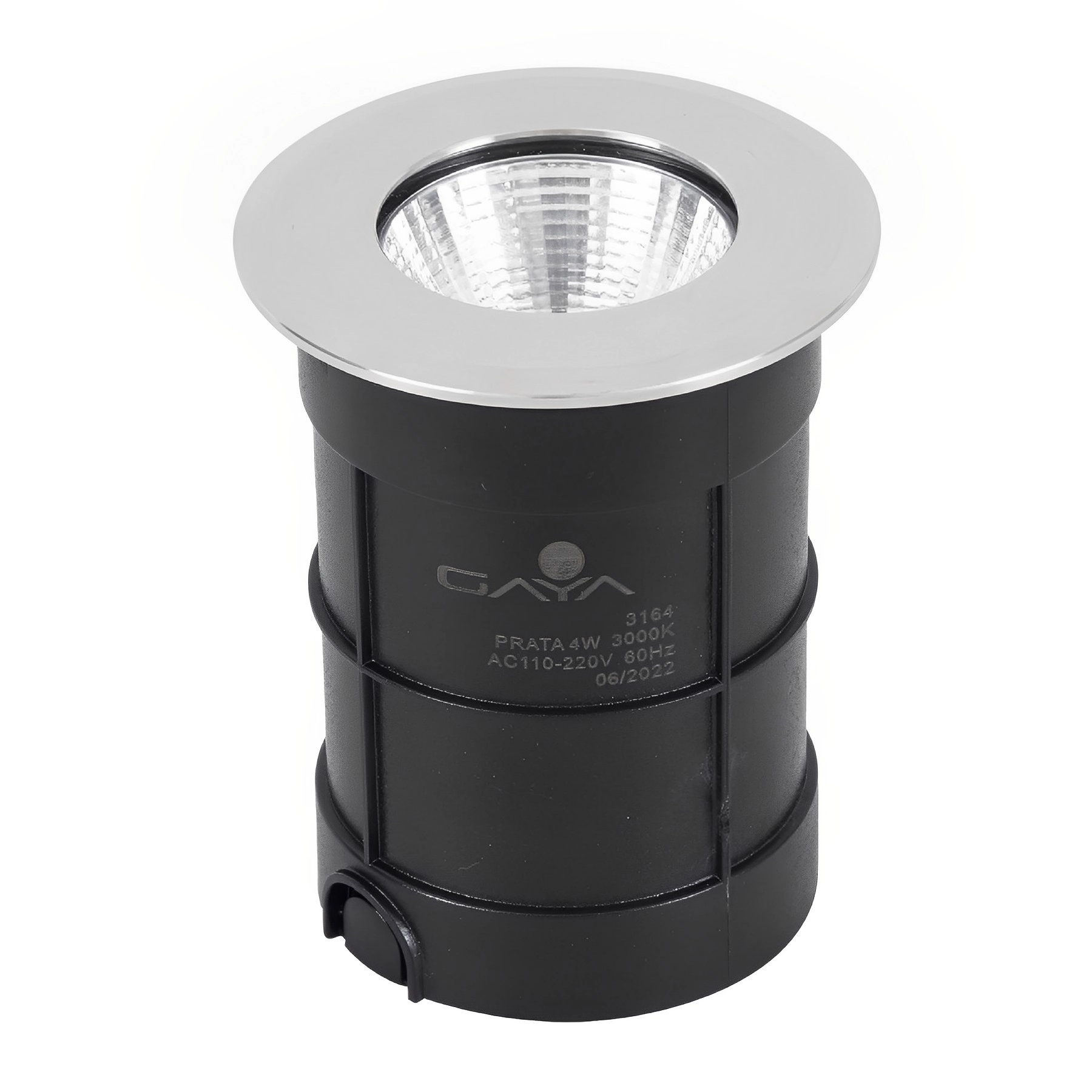 Balizador LED Externo de Chão Cob Prata Plástico 4W Luz Amarela IP67 Bivolt Gaya