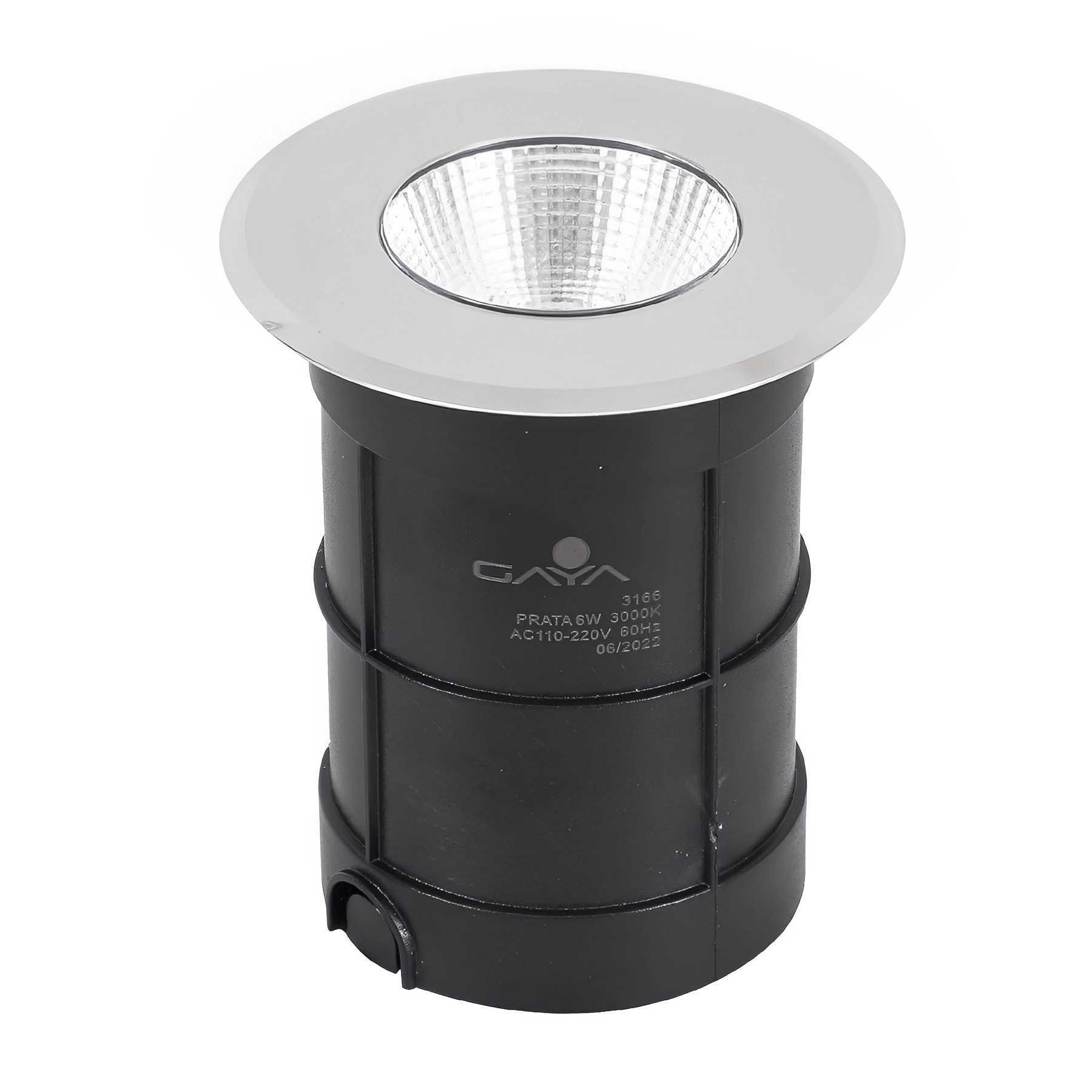 Balizador LED Externo de Chão Cob Prata Plástico 6W Luz Amarela IP67 Bivolt Gaya