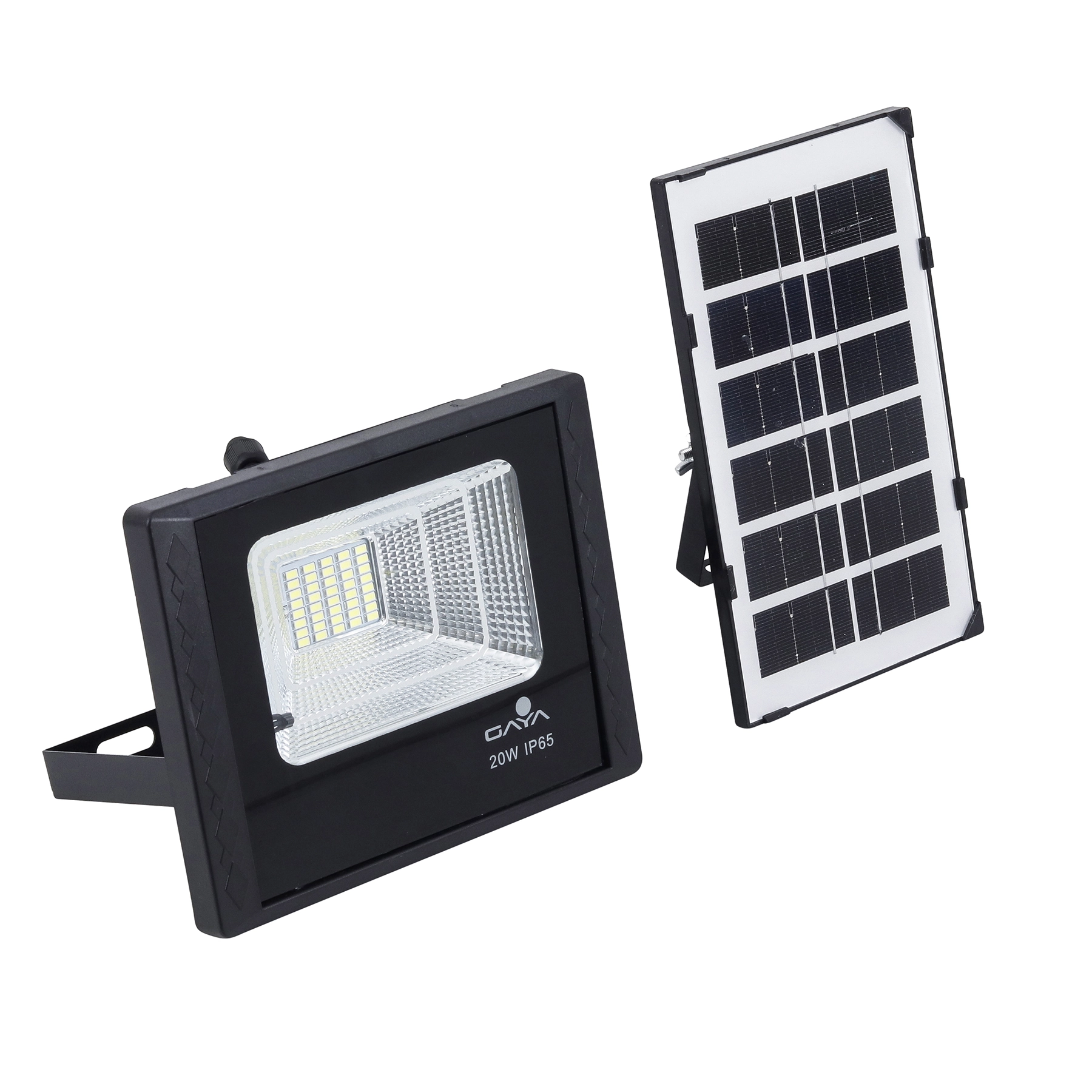 Refletor Solar Fotocélula LED Luz Branca 20W 1600Lúmens IP65 Gaya