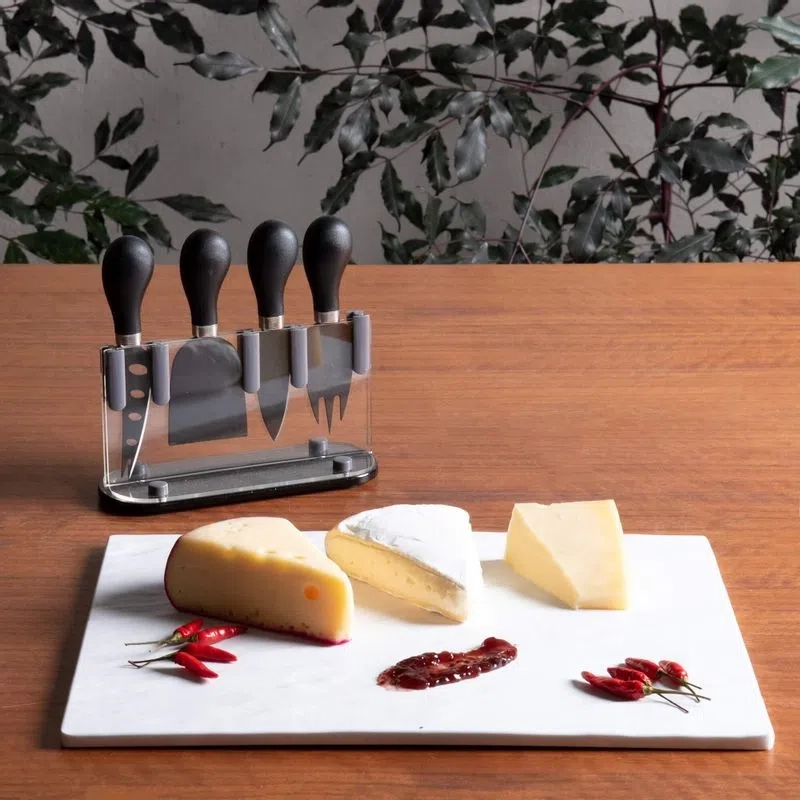 Conjunto de 5 Facas para Queijo Kenya Preto