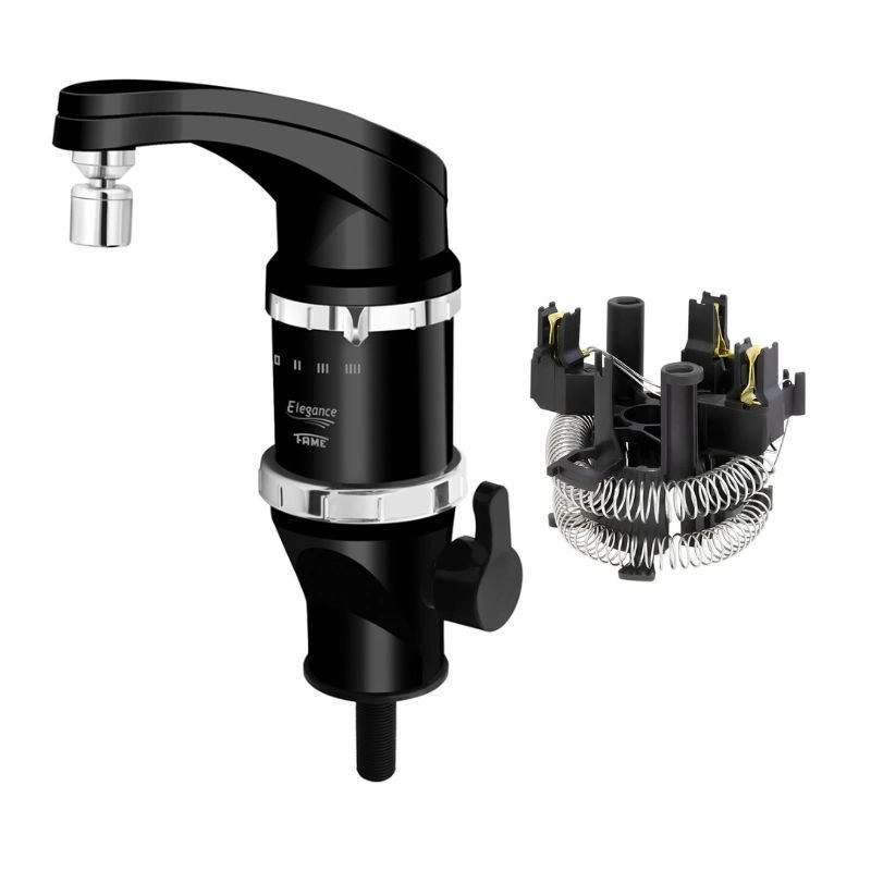 Torneira Elétrica Fame Elegance 4 Temperaturas De Bancada Preta 127v + Resistência