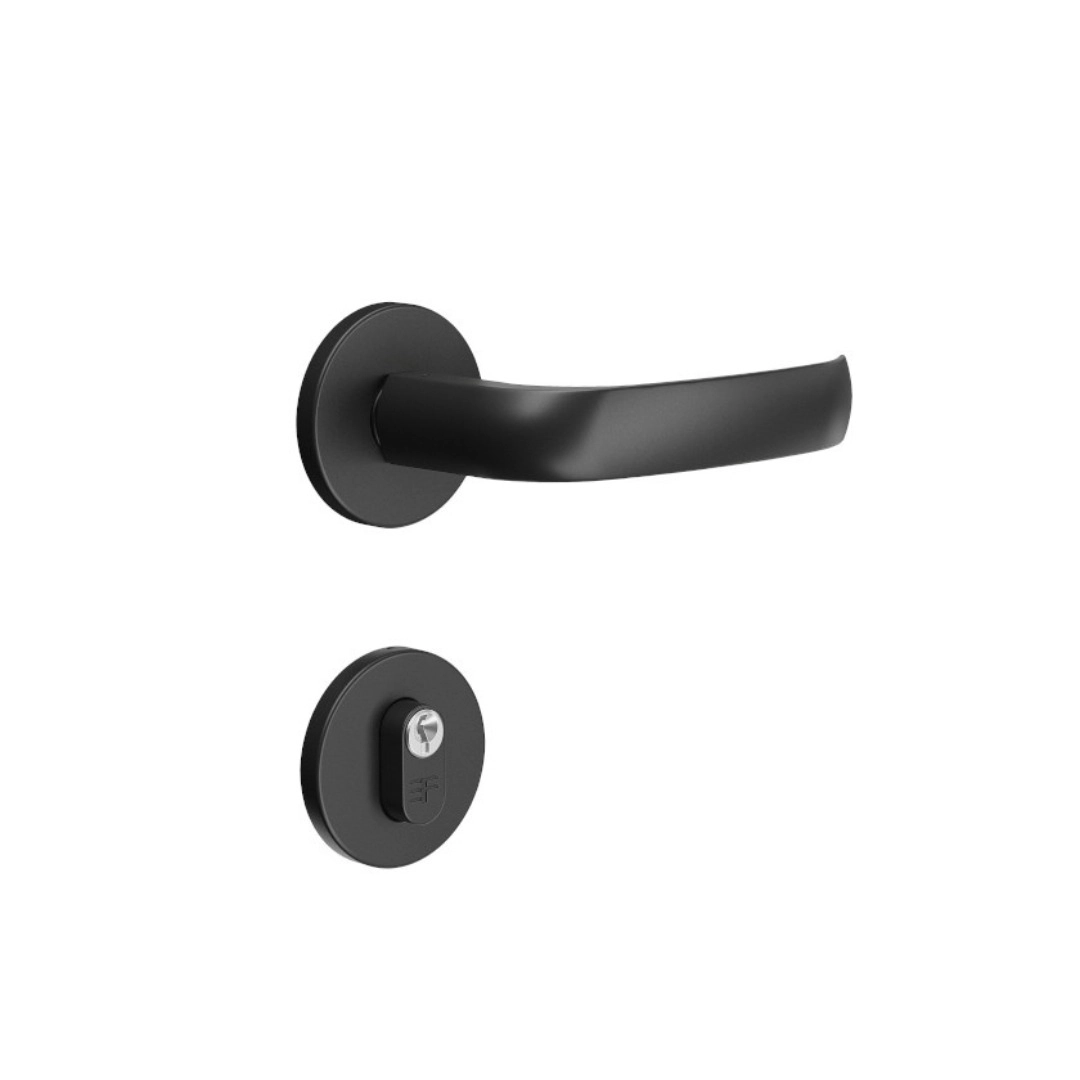 Fechadura Externa 3f 720e116 Redonda - Preto Fosco