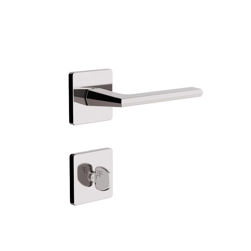 Fechadura Roseta Quadrada Design Banheiro 40mm Cromado 740b127cr 3f
