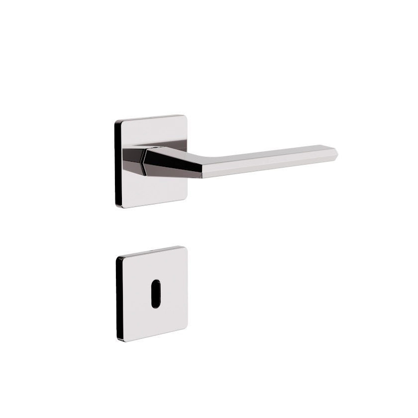 Fechadura Roseta Quadrada Design Interna 40mm Cromado 740i127cr 3f