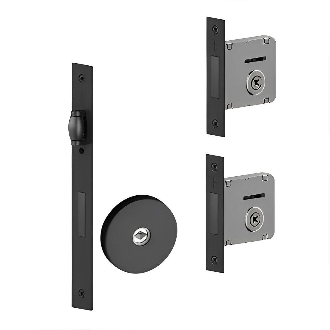 Fechadura Kit 821 Rolete Tetra Roseta Redonda Preta 3f