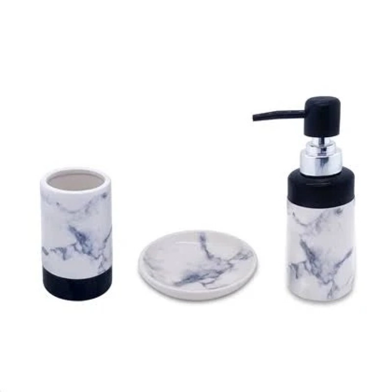 Kit Banheiro Sabonete Escova 3pcs 544053 Co0544053 Euroquadros