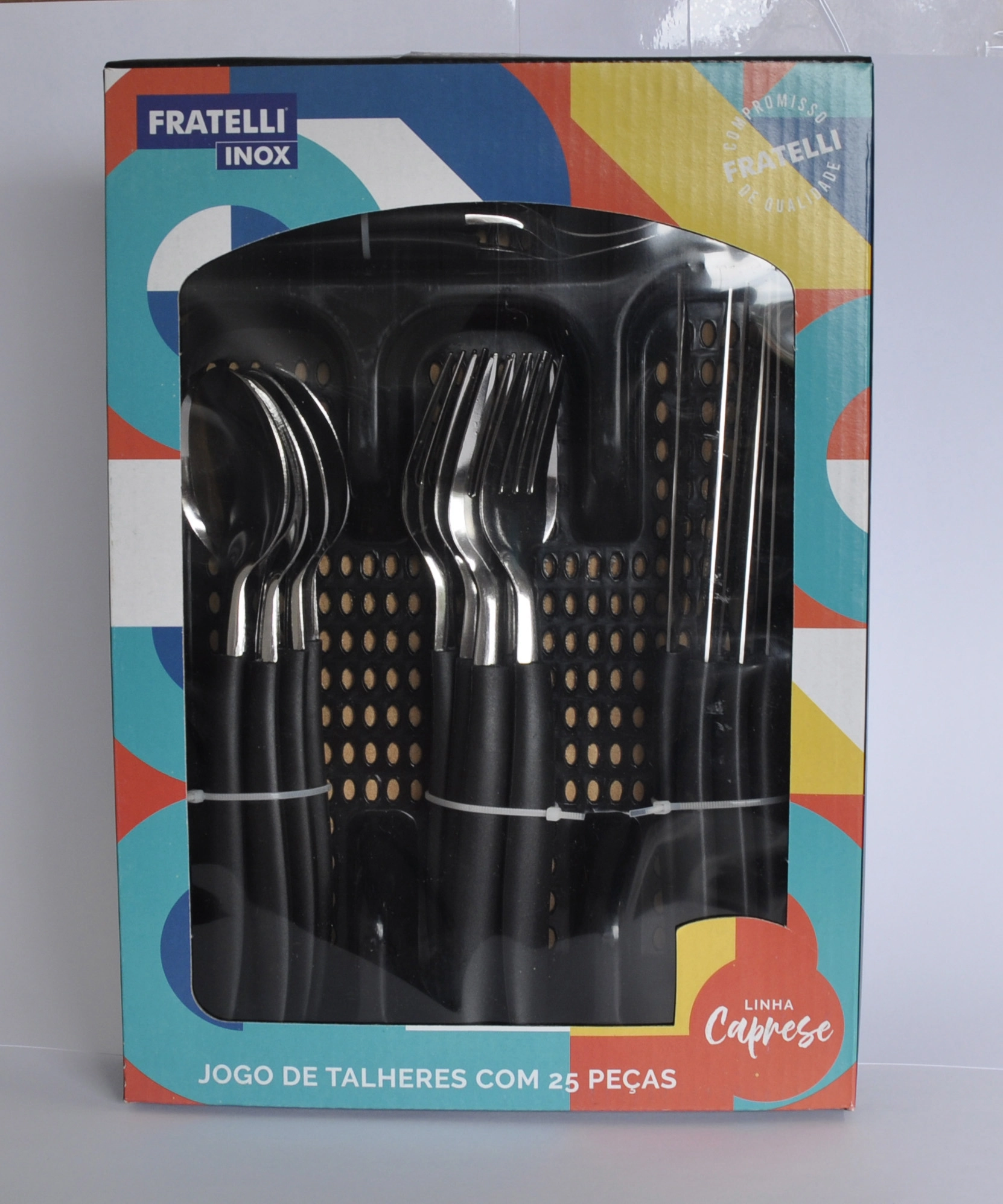 Jogo De Talheres 25pcs Caprese Preto