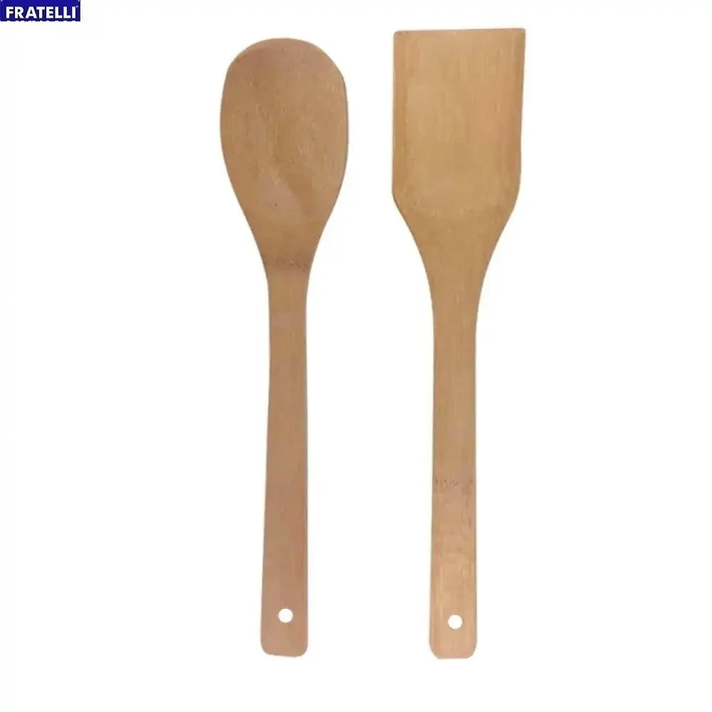 Conjunto de Utensílios de Cozinha Bambú Jogo c/ 2 Peças 1 Colher de 30 cm e 1 Espátula de 30 cm, Fratelli - 145910