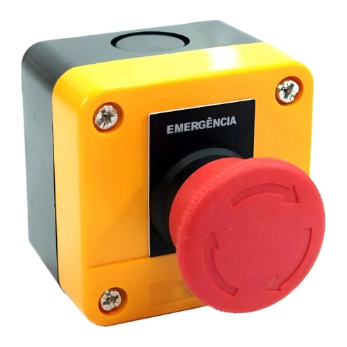 Caixa Plástica Amarela Com Botão De Emergência 1nf Cp1-e Metaltex