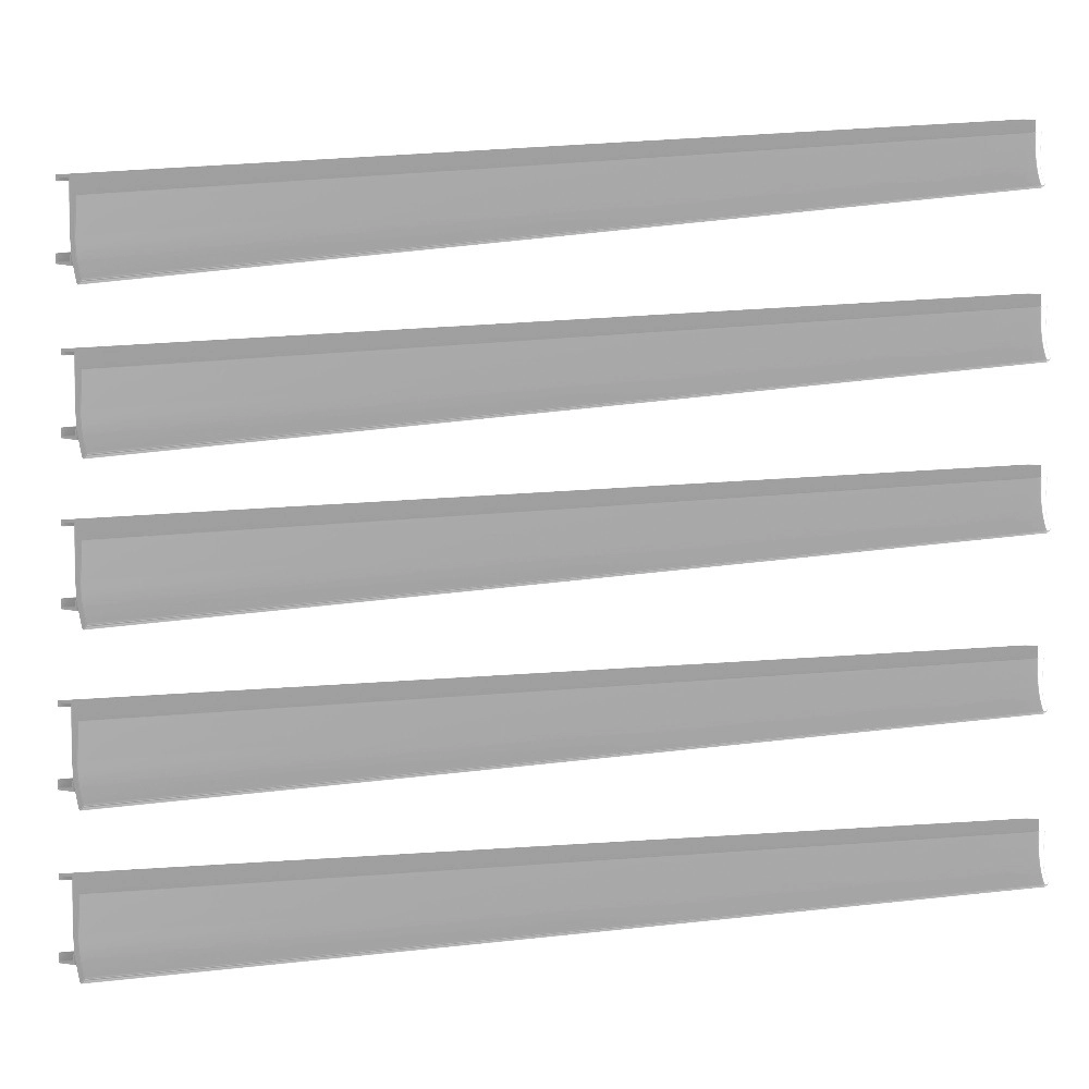 Porta Etiqueta Bandeja Gondola Fit 90 Cm Cinza Kit Com 5
