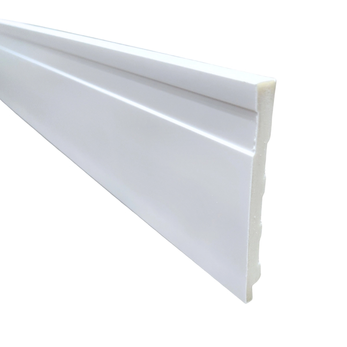 Rodapé Poliestireno 10cm Frisado Branco - 2,4 Metros