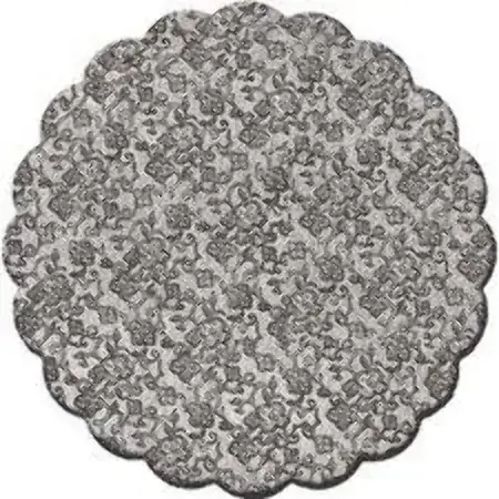 Tapetinho De Brigadeiro / Intermediate Plastic Liner For Candies 7 Cm, Silver Lace / Prata Renda