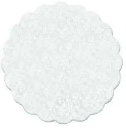 Tapetinho De Brigadeiro / Intermediate Plastic Liner For Candies 9 Cm, White Lace / Branco Renda