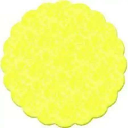 Tapetinho De Brigadeiro / Intermediate Plastic Liner For Candies 9 Cm, Yellow Lace / Amarelo Renda