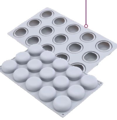 Forma De Silicone Globo C/15 Cavidade 29,5x17x2cm Ref.78000608
