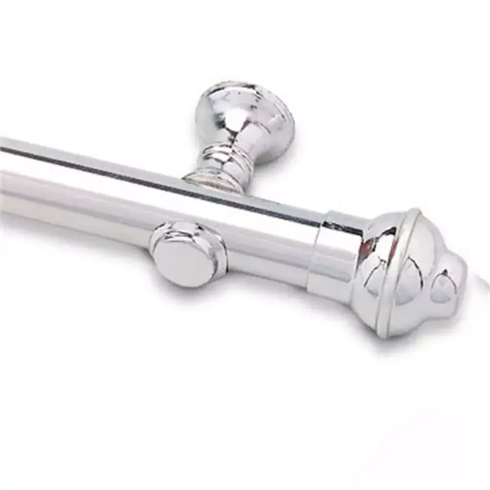 Kit Varão Simples para Cortina 28mm Cromado 3 Metros