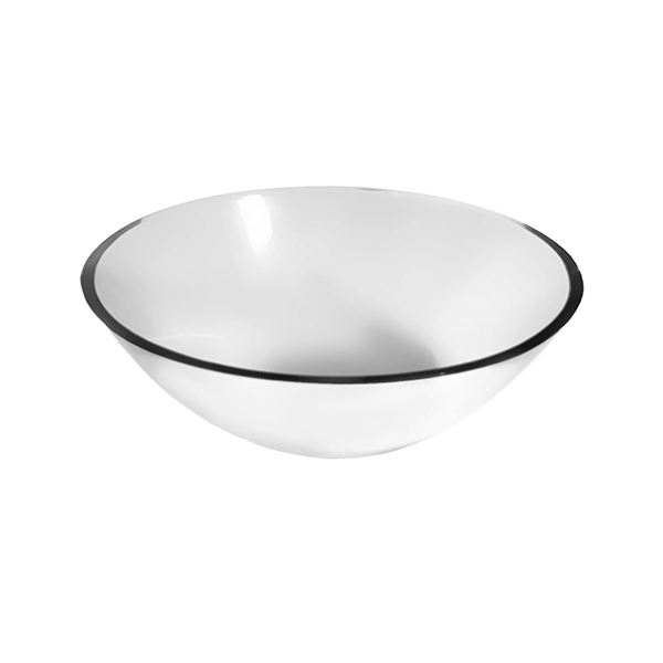 Cuba para Banheiro de Apoio Vidro Temperado Redonda Branca 30cm VB Cristais