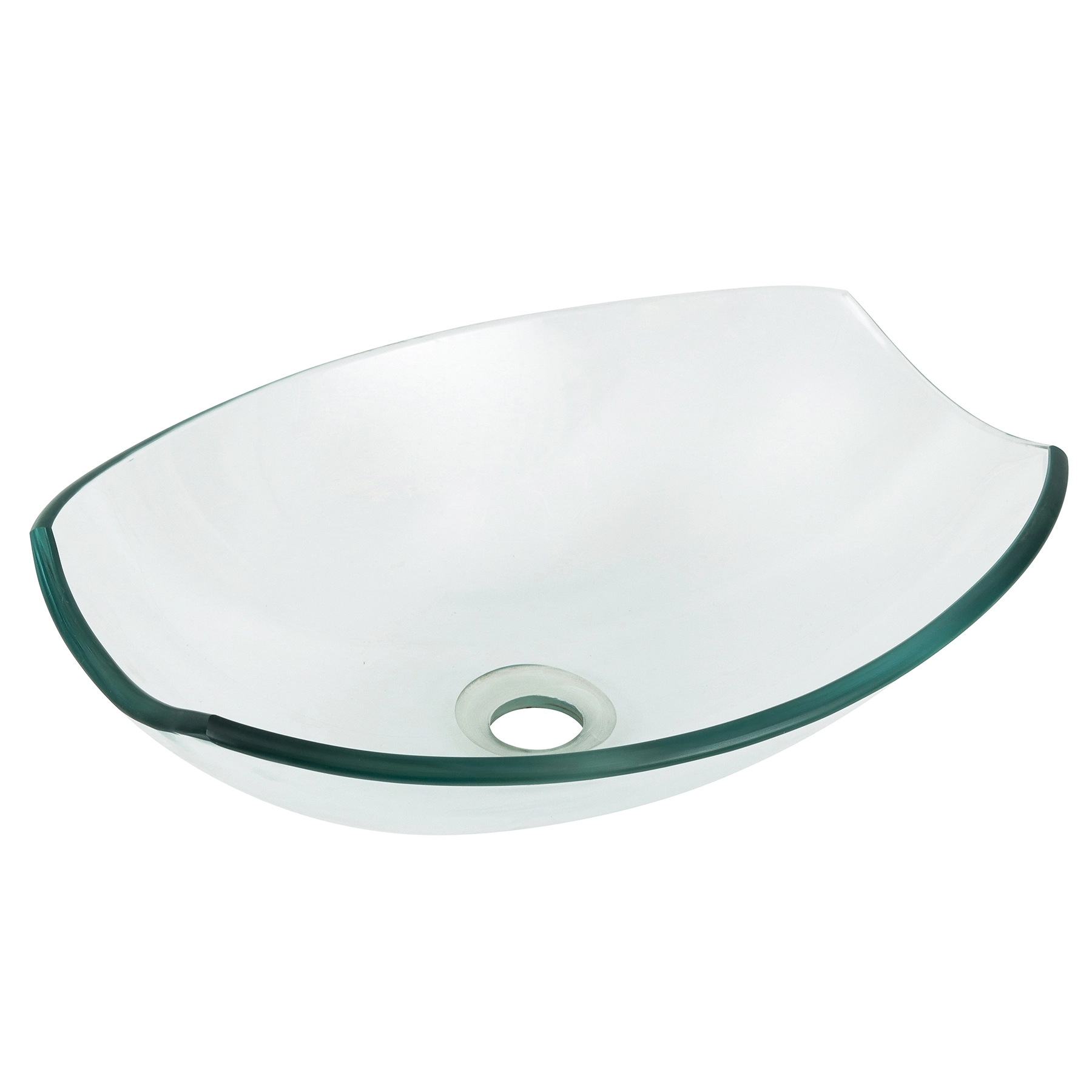 Cuba para Banheiro de Apoio Vidro Temperado Oval Transparente 39x28cm Barril VB Cristais