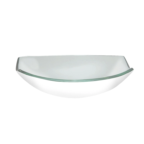 Cuba para Banheiro de Apoio Vidro Temperado Oval Branca 39x28cm Barril VB Cristais