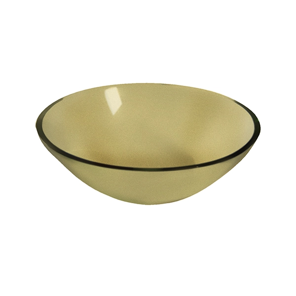 Cuba para Banheiro de Apoio Vidro Temperado Redonda Dourada 30cm VB Cristais
