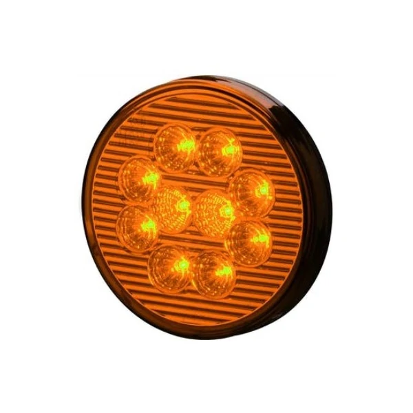 Lanterna Traseira 155mm Âmbar 10 Leds 12V - SINALSUL 207312AM