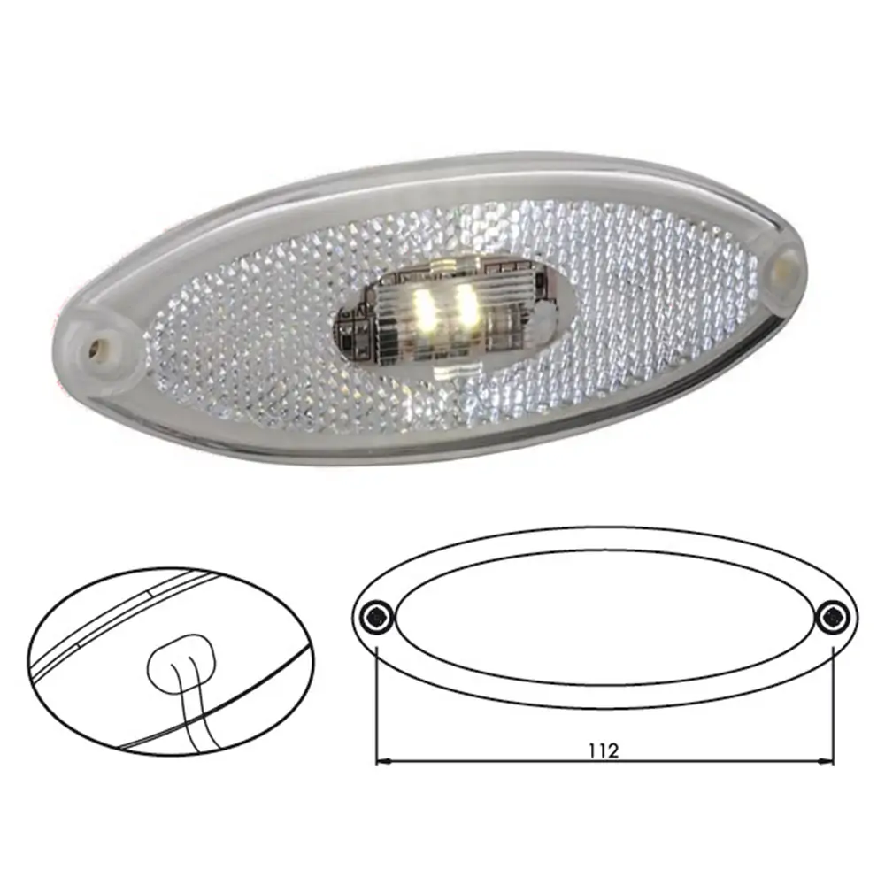 Lanterna Lateral Cristal Oval com Led Bivolt - SINALSUL 2041CR