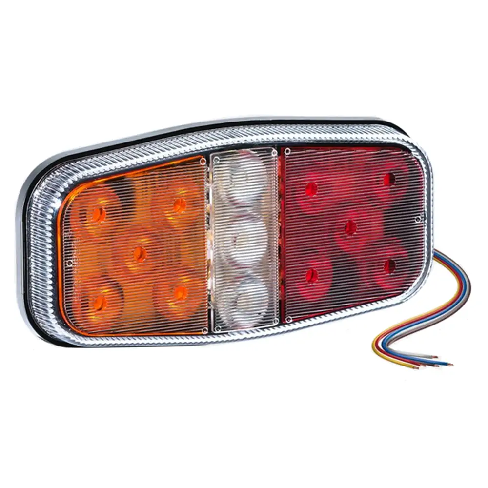 Lanterna Traseira Universal Canoinha Carretinha Led 12V Tricolor - SINALSUL 213012