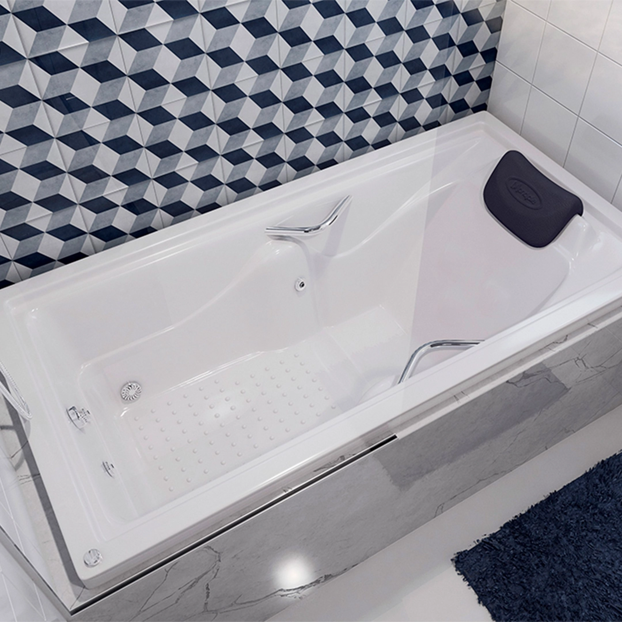 Banheira De Hidromassagem Roma Essencial 175cmx90cmx50cm Em Acrílico- 220v Mondialle Branco