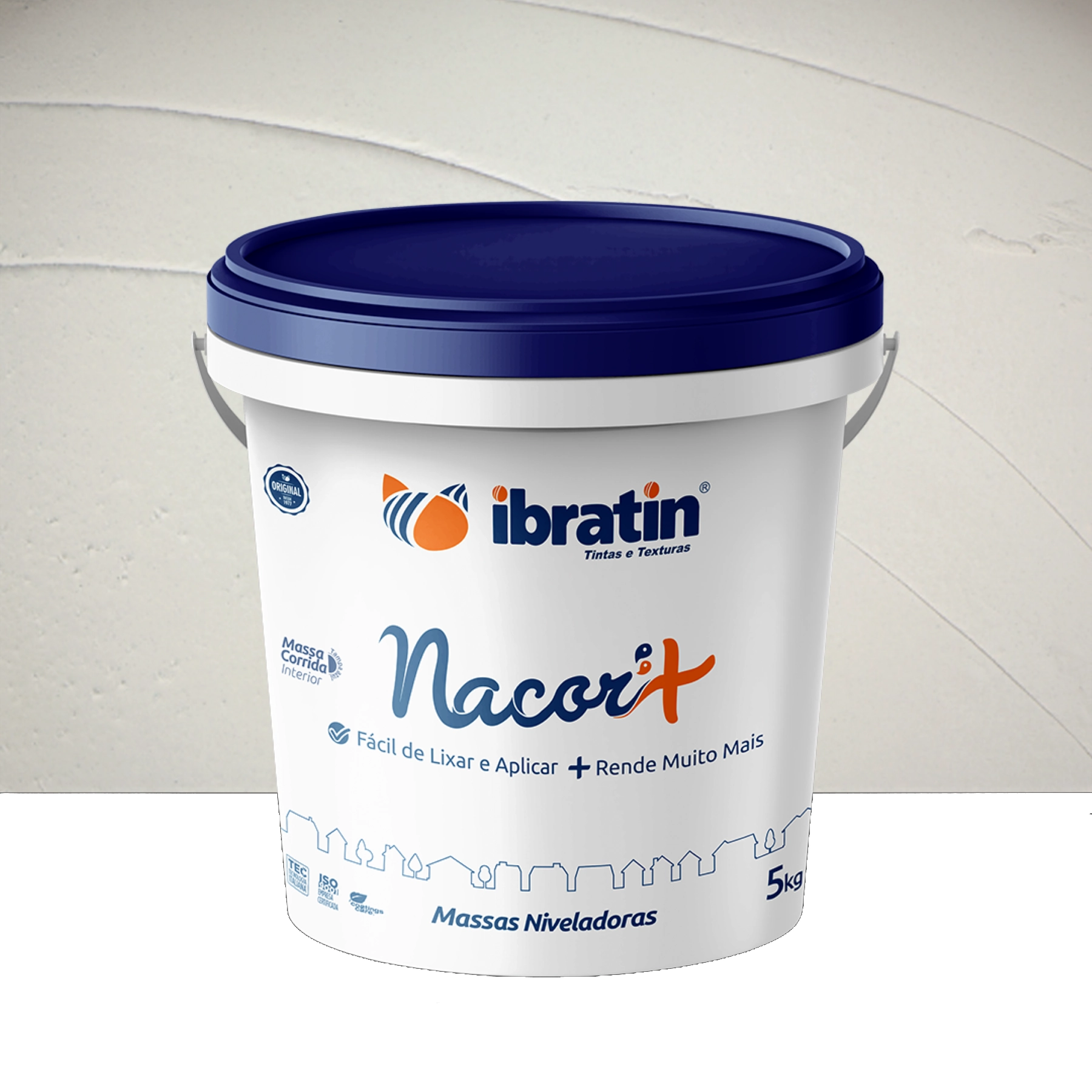 Massa Corrida Niveladora Nacor+ Branca 25Kg Ibratin