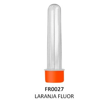 Tubo Grande 13cm C/tampa Laranja Fluor C/10