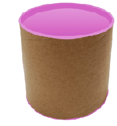 Lata Tubo 8x8cm C/tampa Plastica Rosa Bebe