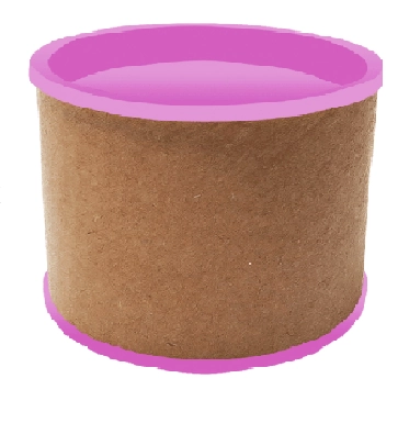 Lata Tubo 6x5cm C/tampa Plastica Rosa Bebe